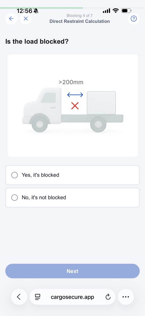 Blocking step — is the load blocked